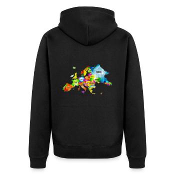 Carte colorée de l’Europe - Veste à capuche bio Premium Unisexe - noir - Dos - Nico (187cm)