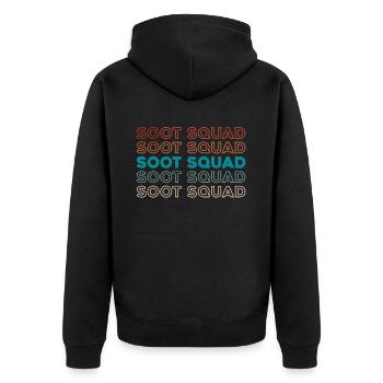 Clerk Squad - Unisex Premium Organic Zip Hoodie - black - Back - Nico (187cm)