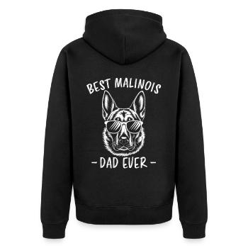 Berger Belge Dicton Malinois Cadeau - Veste à capuche bio Premium Unisexe - noir - Dos - Nico (187cm)
