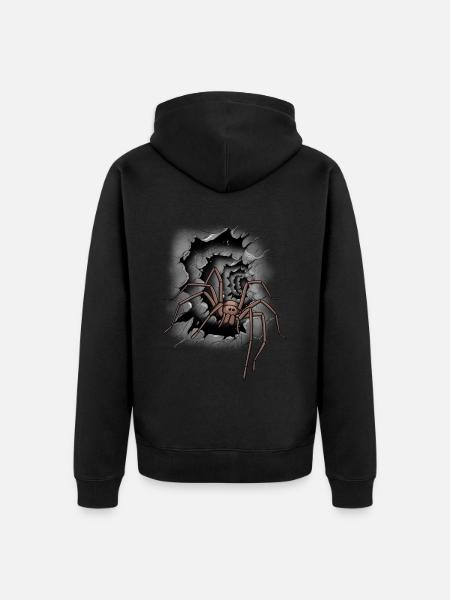 Halloween Spider Spider Phobia Panic - Unisex Premium Organic Zip Hoodie - black