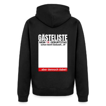 18. Geburtstag Junge 18 Jahre 2007 Geschenk - Unisex Premium Bio Zip Hoodie - Schwarz - Hinten - Nico (187cm)