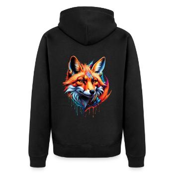 Drôle Renard Renard Art Animal Nature Animaux Animaux Sauvages - Veste à capuche bio Premium Unisexe - noir - Dos - Nico (187cm)