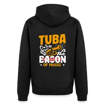 Tuba player Tuba is the bacon of music - Unisex Premium Organic Zip Hoodie - black - Back - Nico (187cm)