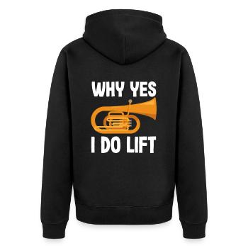 Tubiste Pourquoi Yes I Lift - Veste à capuche bio Premium Unisexe - noir - Dos - Nico (187cm)
