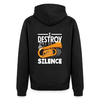 Tubiste I Destroy The Silence - Veste à capuche bio Premium Unisexe - noir - Dos - Nico (187cm)