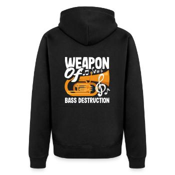 Tuba Player Weapon of Bass Destruction - Unisex Premium Organic Zip Hoodie - black - Back - Nico (187cm)