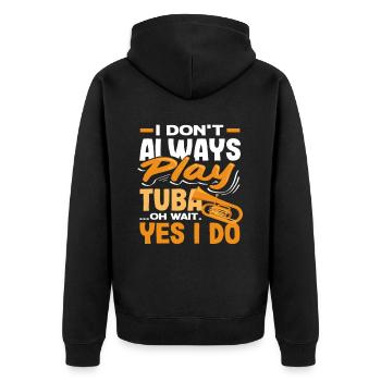 Joueur de tuba Je joue toujours du tuba - Veste à capuche bio Premium Unisexe - noir - Dos - Nico (187cm)