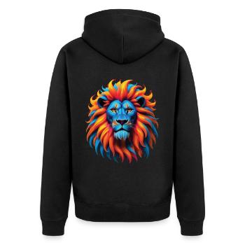 Lion Lover Faune Safari Art Lion Coloré - Veste à capuche bio Premium Unisexe - noir - Dos - Nico (187cm)