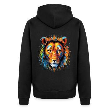 Lion Lover Faune Safari Art Lion Coloré - Veste à capuche bio Premium Unisexe - noir - Dos - Nico (187cm)