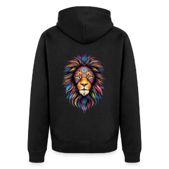 Lion Lover Faune Safari Art Lion Coloré - Veste à capuche bio Premium Unisexe - noir - Dos - Nico (187cm)
