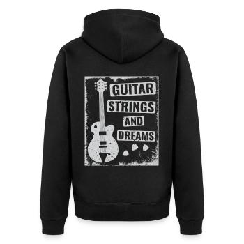 Acoustic Guitar Player Music Band Gitarrist - Unisex Premium Bio Zip Hoodie - Schwarz - Hinten - Nico (187cm)