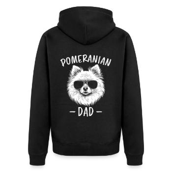 Pomeranian Spruch Hund Lustige Pomeranian Geschenk - Unisex Premium Bio Zip Hoodie - Schwarz - Hinten - Nico (187cm)