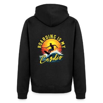 Wakeboarding Wakeboard Wakeboarder - Unisex Premium Organic Zip Hoodie - black - Back - Nico (187cm)