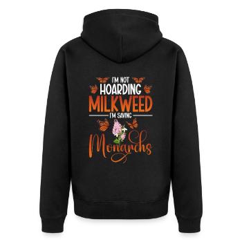 Milkweed Plants Insect Lover Entomology Butterfly - Unisex Premium Bio Zip Hoodie - Schwarz - Hinten - Nico (187cm)