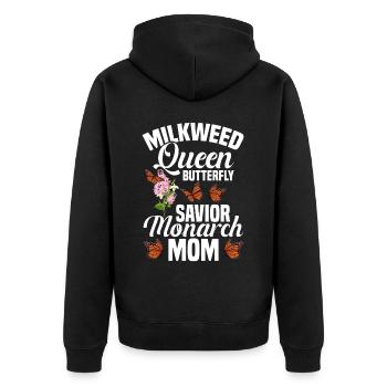 Milkweed Queen Butterfly Savior Monarch Butterfly - Unisex Premium Bio Zip Hoodie - Schwarz - Hinten - Nico (187cm)