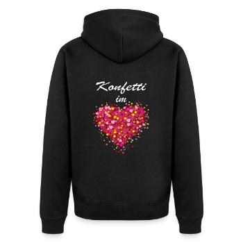 Confettis dans le coeur Costume de carnaval - Veste à capuche bio Premium Unisexe - noir - Dos - Nico (187cm)