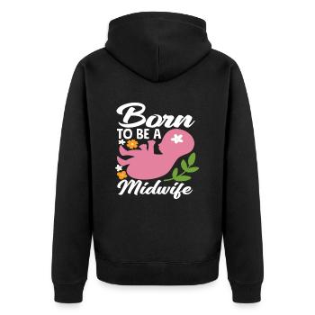 Née pour être sage-femme - Veste à capuche bio Premium Unisexe - noir - Dos - Nico (187cm)