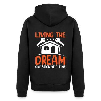 Homeowner Dream House Richtest House Builder - Unisex Premium Organic Zip Hoodie - black - Back - Nico (187cm)
