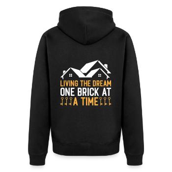 Homeowner Dream House Richtest House Builder - Unisex Premium Organic Zip Hoodie - black - Back - Nico (187cm)