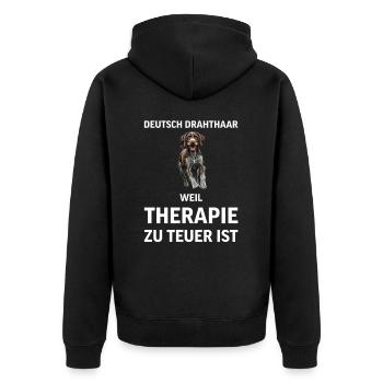 Allemand à poil dur I chien de chasse chien d’arrêt motif pour - Veste à capuche bio Premium Unisexe - noir - Dos - Nico (187cm)