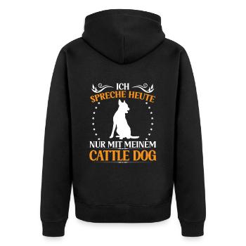 Parler uniquement à Australian Cattle Dog Cattle Dog - Veste à capuche bio Premium Unisexe - noir - Dos - Nico (187cm)