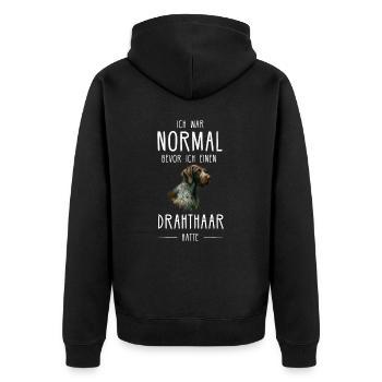 Allemand à poil dur I chien de chasse chien d’arrêt motif pour - Veste à capuche bio Premium Unisexe - noir - Dos - Nico (187cm)