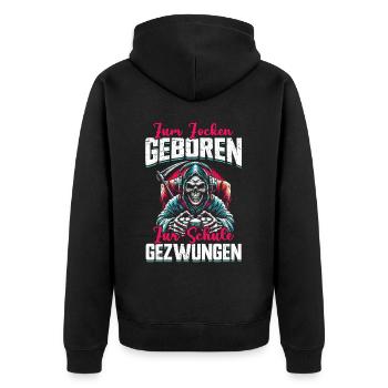 Né pour jouer, forcé d'aller à l'école, Grim Reaper - Veste à capuche bio Premium Unisexe - noir - Dos - Nico (187cm)
