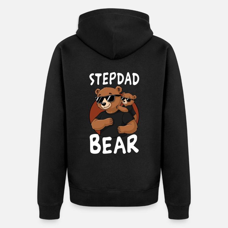 Stepdad Bear - Unisex Premium Bio Zip Hoodie - Schwarz