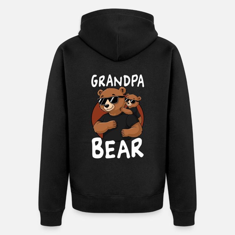 Grand-père Ours - Veste à capuche bio Premium Unisexe - noir