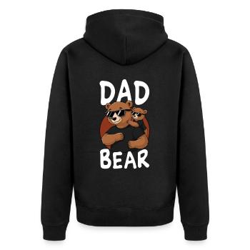 Dad Bear - Unisex Premium Organic Zip Hoodie - black - Back - Nico (187cm)