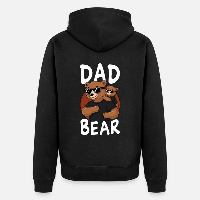 Papa ours - Veste à capuche bio Premium Unisexe - noir
