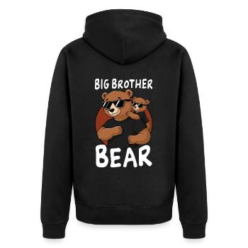 Grand frère ours - Veste à capuche bio Premium Unisexe - noir - Dos - Nico (187cm)