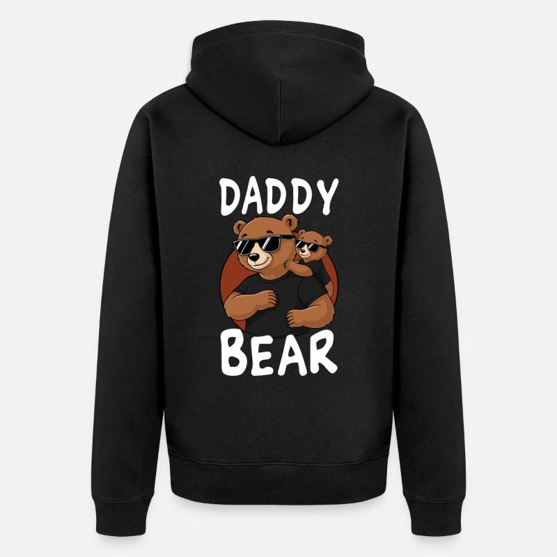 Papa ours - Veste à capuche bio Premium Unisexe - noir