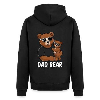 Papa ours - Veste à capuche bio Premium Unisexe - noir - Dos - Nico (187cm)
