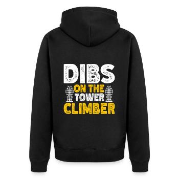 Industrial Climbers Tower Climbers Industrial Climbing - Unisex Premium Organic Zip Hoodie - black - Back - Nico (187cm)