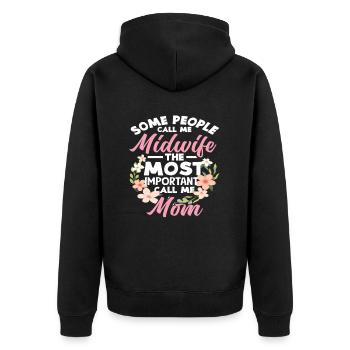 Certains m’appellent sage-femme, le plus important m’appelle - Veste à capuche bio Premium Unisexe - noir - Dos - Nico (187cm)