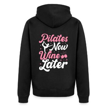 Pilates Now Vin Plus tard Boire du vin Buveur Yoga - Veste à capuche bio Premium Unisexe - noir - Dos - Nico (187cm)