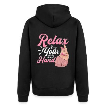 Nail Technician Nail Artist Nail Tech Relax Your - Unisex Premium Bio Zip Hoodie - Schwarz - Hinten - Nico (187cm)