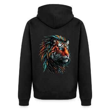 Drôle Tigre Art Animal Nature Faune Animaux Zoo - Veste à capuche bio Premium Unisexe - noir - Dos - Nico (187cm)