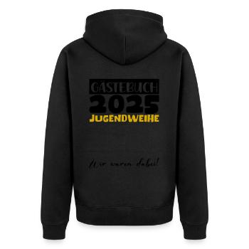 Jugendweihe 2025 Livre d’or Cadeau Filles Garçons - Veste à capuche bio Premium Unisexe - noir - Dos - Nico (187cm)