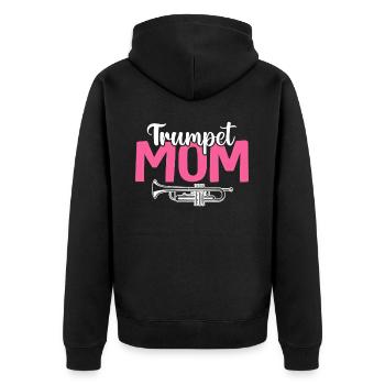 Trompeten-Mama Trompetenspieler Band - Unisex Premium Bio Zip Hoodie - Schwarz - Hinten - Nico (187cm)