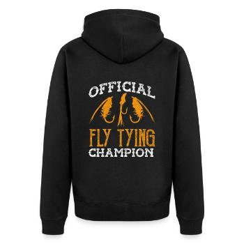 Fly Tying Fly Fishing - Unisex Premium Organic Zip Hoodie - black - Back - Nico (187cm)