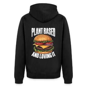 Burger végétarien Burger végétalien Burger végétarien - Veste à capuche bio Premium Unisexe - noir - Dos - Nico (187cm)