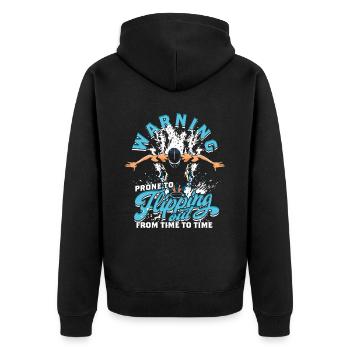 Springboard Diving Prone To Flipping Out - Unisex Premium Organic Zip Hoodie - black - Back - Nico (187cm)