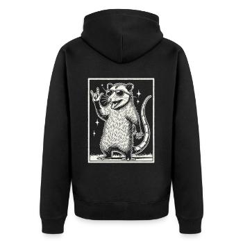 Drôle Rock Musique Rétro Heavy Metal Possum - Veste à capuche bio Premium Unisexe - noir - Dos - Nico (187cm)