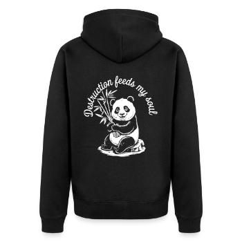 Destruction nourrit mon âme Drôle Panda Ironique - Veste à capuche bio Premium Unisexe - noir - Dos - Nico (187cm)