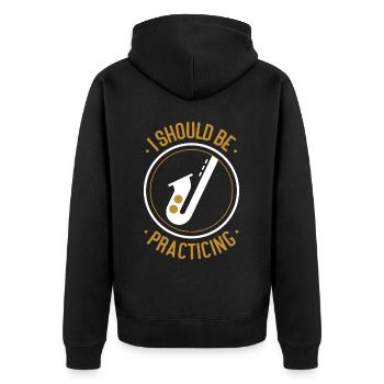 Saxophones que je devrais pratiquer - Veste à capuche bio Premium Unisexe - noir - Dos - Nico (187cm)