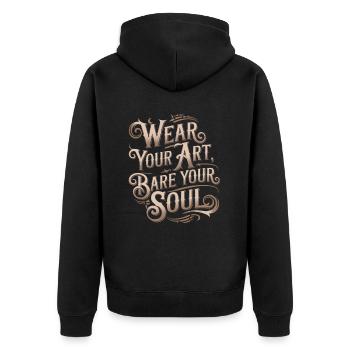 Tattoo Studio Tattoo Artist Tattoo Ideen - Unisex Premium Bio Zip Hoodie - Schwarz - Hinten - Nico (187cm)