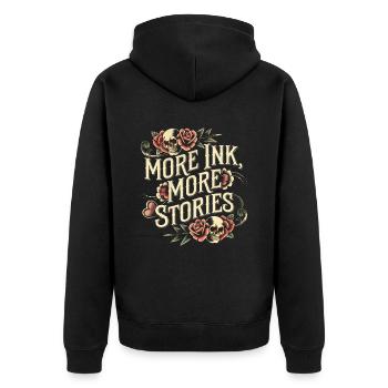 Tattoo Studio Tattoo Artist Tattoo Ideen - Unisex Premium Bio Zip Hoodie - Schwarz - Hinten - Nico (187cm)