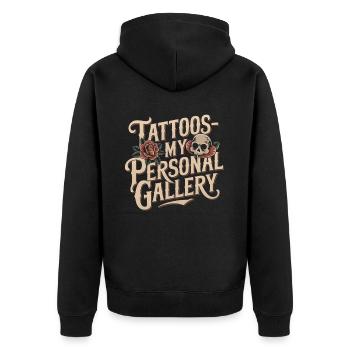 Tattoo Studio Tattoo Artist Tattoo Ideen - Unisex Premium Bio Zip Hoodie - Schwarz - Hinten - Nico (187cm)